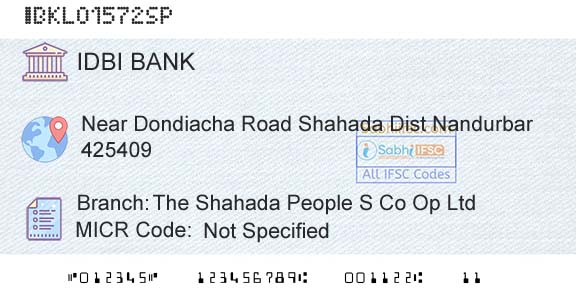 Idbi Bank The Shahada People S Co Op LtdBranch 