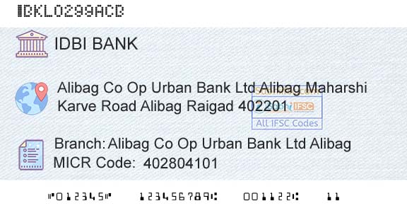 Idbi Bank Alibag Co Op Urban Bank Ltd AlibagBranch 