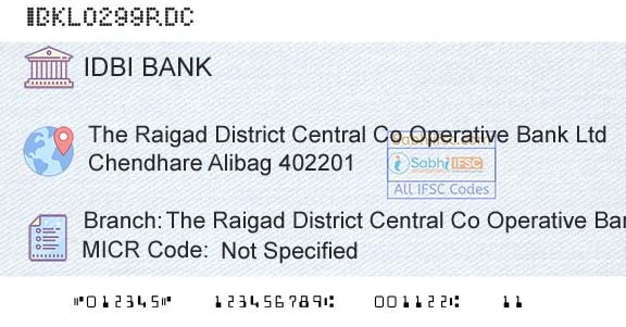 Idbi Bank The Raigad District Central Co Operative Bank LtdBranch 