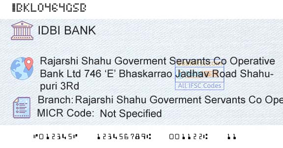 Idbi Bank Rajarshi Shahu Goverment Servants Co Operative BanBranch 
