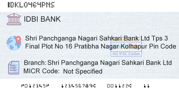 Idbi Bank Shri Panchganga Nagari Sahkari Bank LtdBranch 