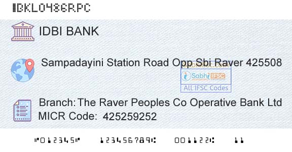 Idbi Bank The Raver Peoples Co Operative Bank Ltd Branch 