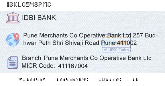 Idbi Bank Pune Merchants Co Operative Bank LtdBranch 