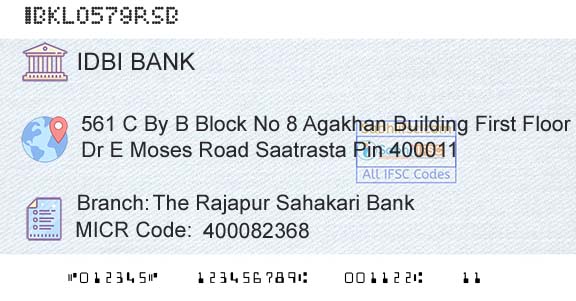 Idbi Bank The Rajapur Sahakari BankBranch 