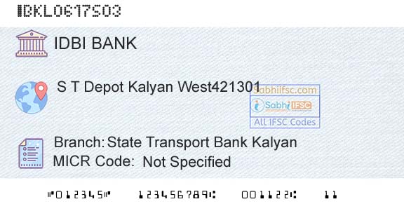 Idbi Bank State Transport Bank KalyanBranch 