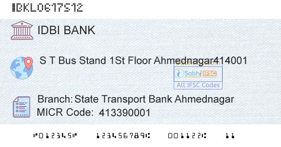 Idbi Bank State Transport Bank AhmednagarBranch 
