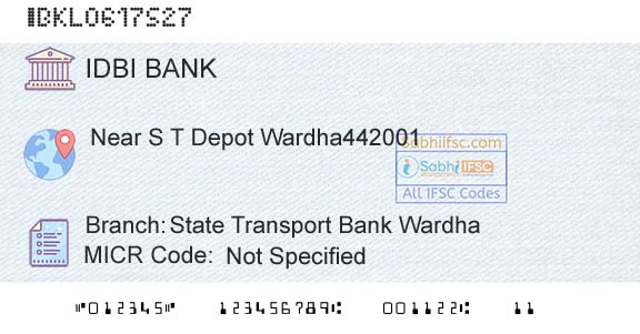 Idbi Bank State Transport Bank WardhaBranch 