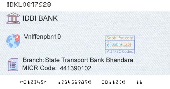 Idbi Bank State Transport Bank BhandaraBranch 