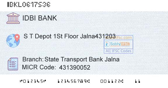 Idbi Bank State Transport Bank JalnaBranch 