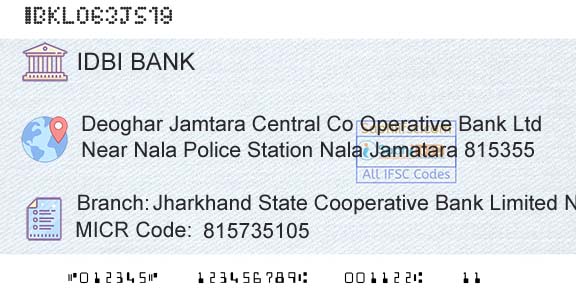 Idbi Bank Jharkhand State Cooperative Bank Limited NalaBranch 