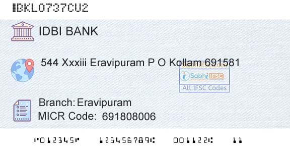 Idbi Bank EravipuramBranch 