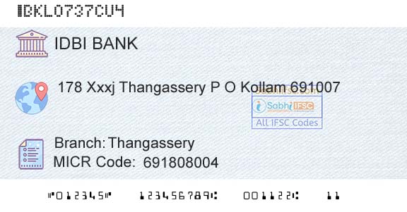 Idbi Bank ThangasseryBranch 