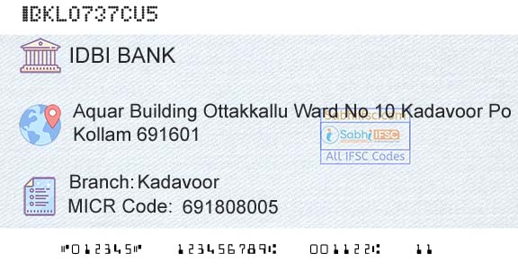 Idbi Bank KadavoorBranch 