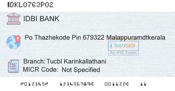 Idbi Bank Tucbl KarinkallathaniBranch 