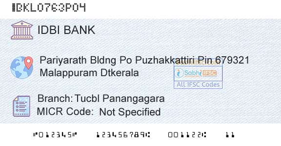 Idbi Bank Tucbl PanangagaraBranch 