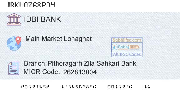 Idbi Bank Pithoragarh Zila Sahkari BankBranch 