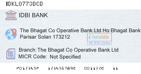 Idbi Bank The Bhagat Co Operative Bank Ltd Branch 