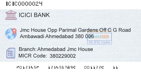 Icici Bank Limited Ahmedabad Jmc HouseBranch 