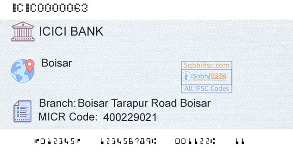 Icici Bank Limited Boisar Tarapur Road BoisarBranch 