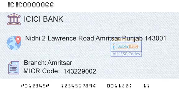 Icici Bank Limited AmritsarBranch 