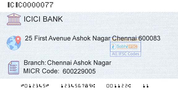 Icici Bank Limited Chennai Ashok NagarBranch 