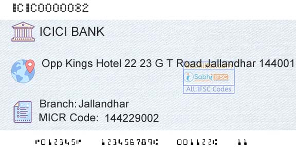 Icici Bank Limited JallandharBranch 