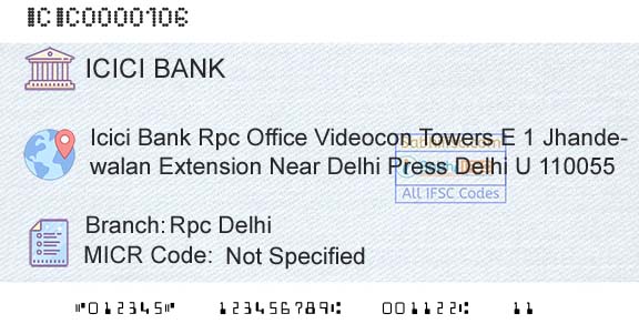 Icici Bank Limited Rpc DelhiBranch 