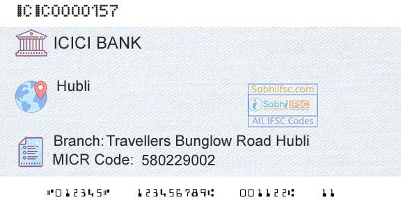 Icici Bank Limited Travellers Bunglow Road HubliBranch 