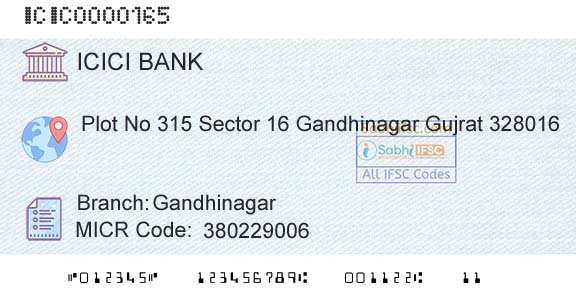 Icici Bank Limited GandhinagarBranch 