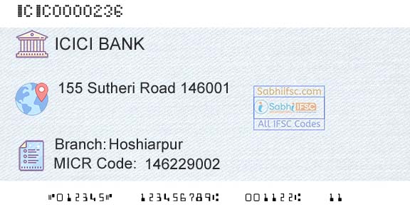 Icici Bank Limited HoshiarpurBranch 