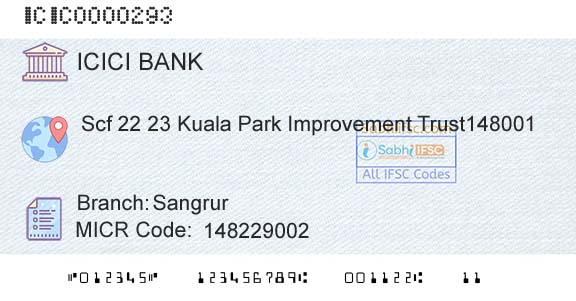 Icici Bank Limited SangrurBranch 