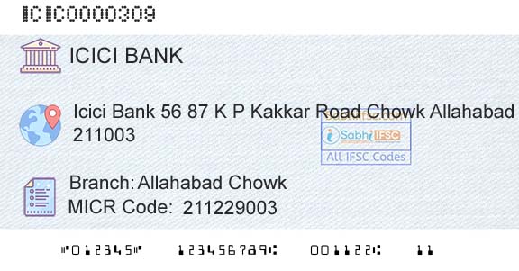 Icici Bank Limited Allahabad ChowkBranch 