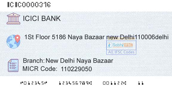 Icici Bank Limited New Delhi Naya BazaarBranch 