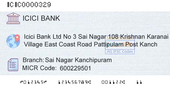 Icici Bank Limited Sai Nagar KanchipuramBranch 