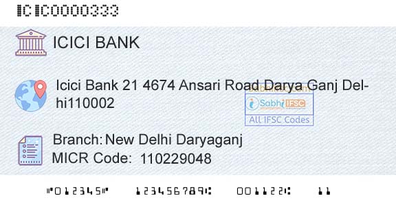 Icici Bank Limited New Delhi DaryaganjBranch 