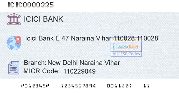 Icici Bank Limited New Delhi Naraina ViharBranch 