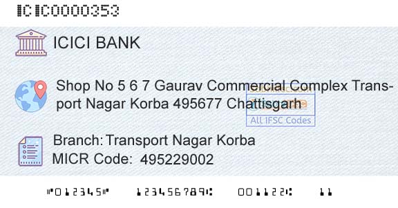 Icici Bank Limited Transport Nagar KorbaBranch 