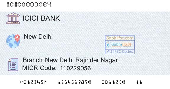 Icici Bank Limited New Delhi Rajinder NagarBranch 