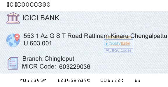 Icici Bank Limited ChingleputBranch 