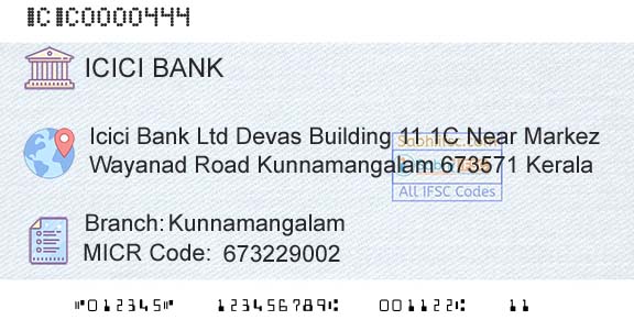 Icici Bank Limited KunnamangalamBranch 