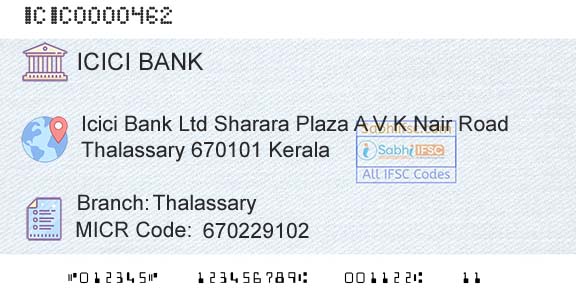Icici Bank Limited ThalassaryBranch 