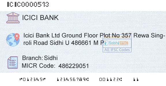 Icici Bank Limited SidhiBranch 