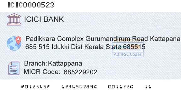 Icici Bank Limited KattappanaBranch 