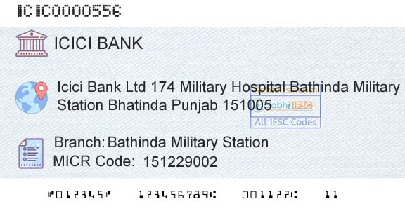 Icici Bank Limited Bathinda Military StationBranch 