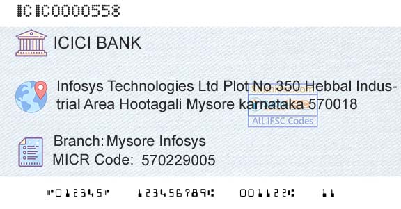 Icici Bank Limited Mysore InfosysBranch 