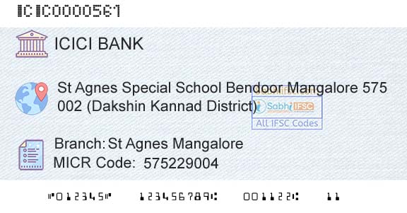 Icici Bank Limited St Agnes MangaloreBranch 