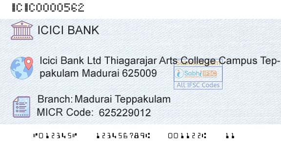 Icici Bank Limited Madurai TeppakulamBranch 