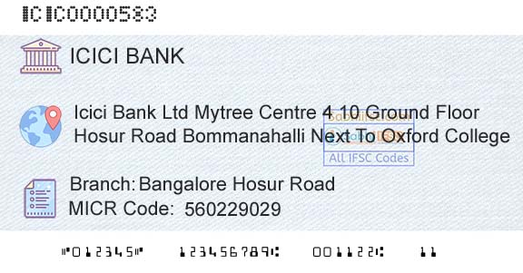 Icici Bank Limited Bangalore Hosur RoadBranch 