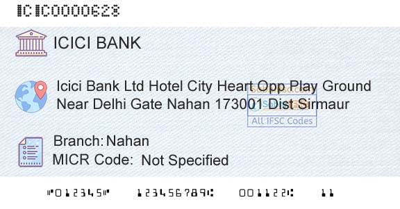 Icici Bank Limited NahanBranch 