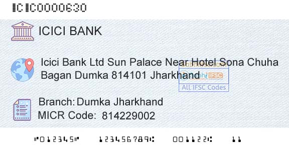 Icici Bank Limited Dumka JharkhandBranch 